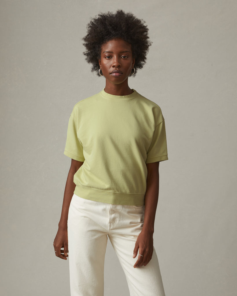 French Terry Short Sleeve Sweatshirt - Beechnut