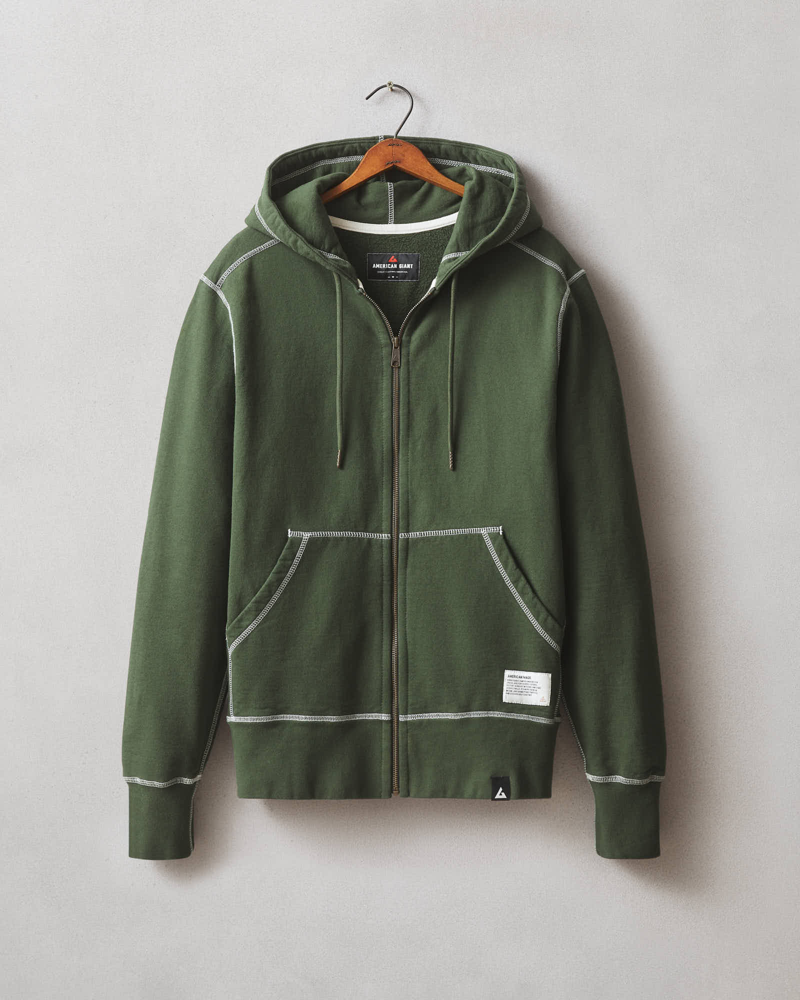 Contrast Classic Full Zip Kombu Green