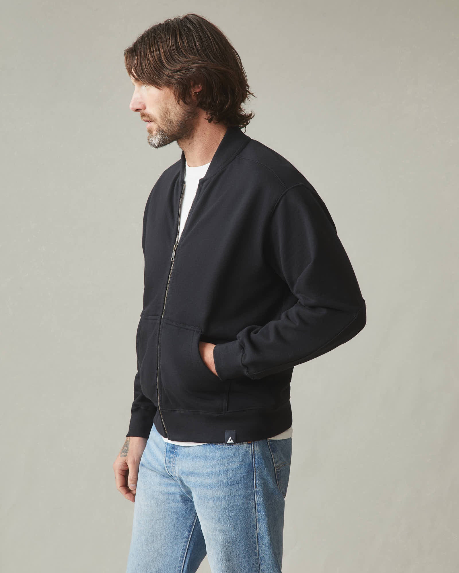 Fleece Bomber Jacket Black