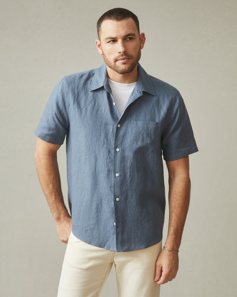 Easy Linen Shirt - Slate Blue