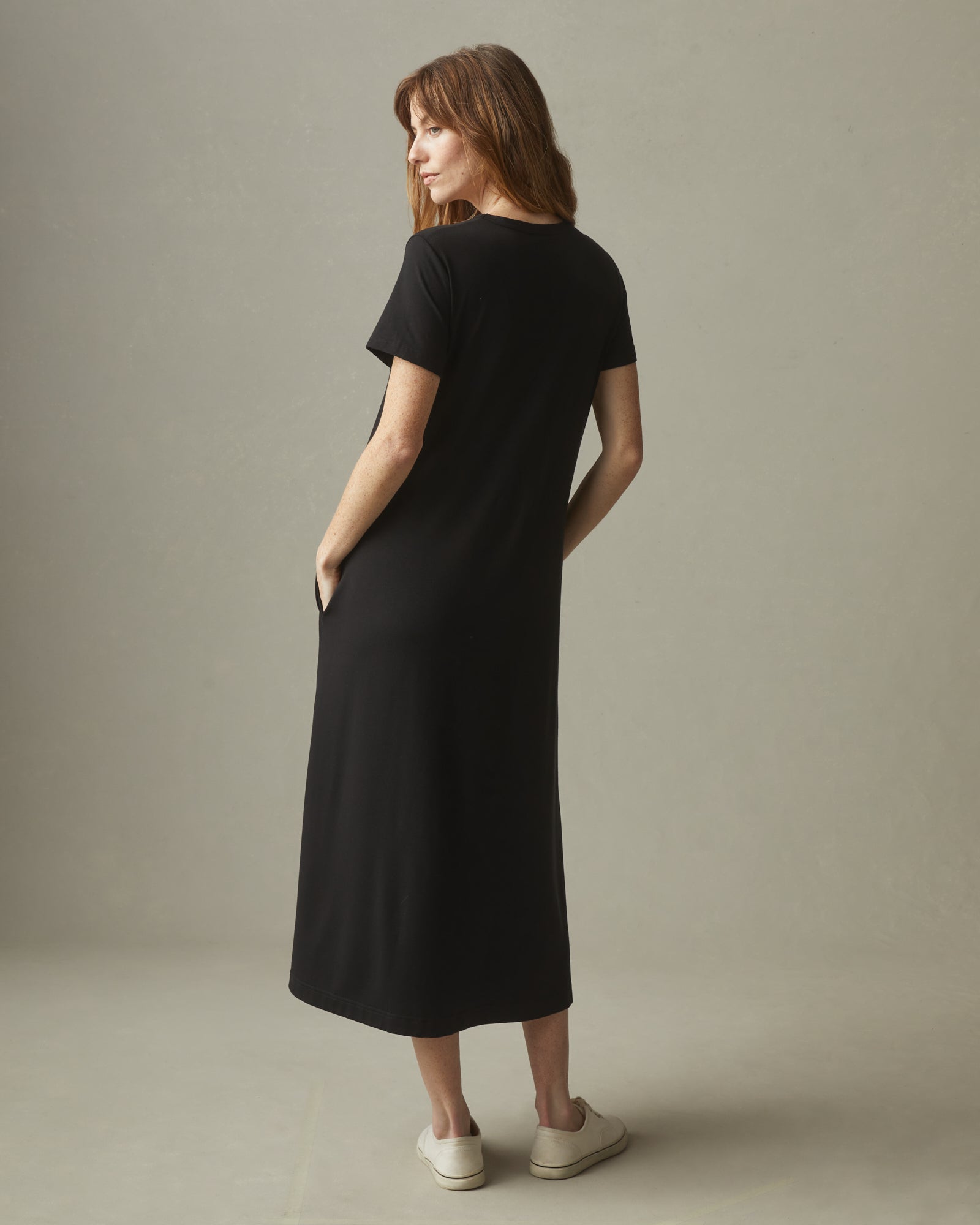 Slit Ribbed Midi T-Shirt Dress