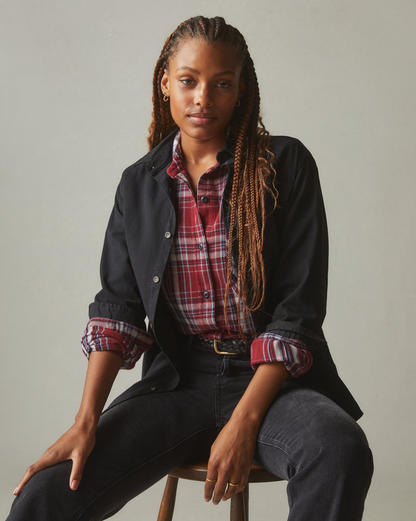 Women's 120th Anniversary Retro Flannel Shirt - YD Plaid - Merlot