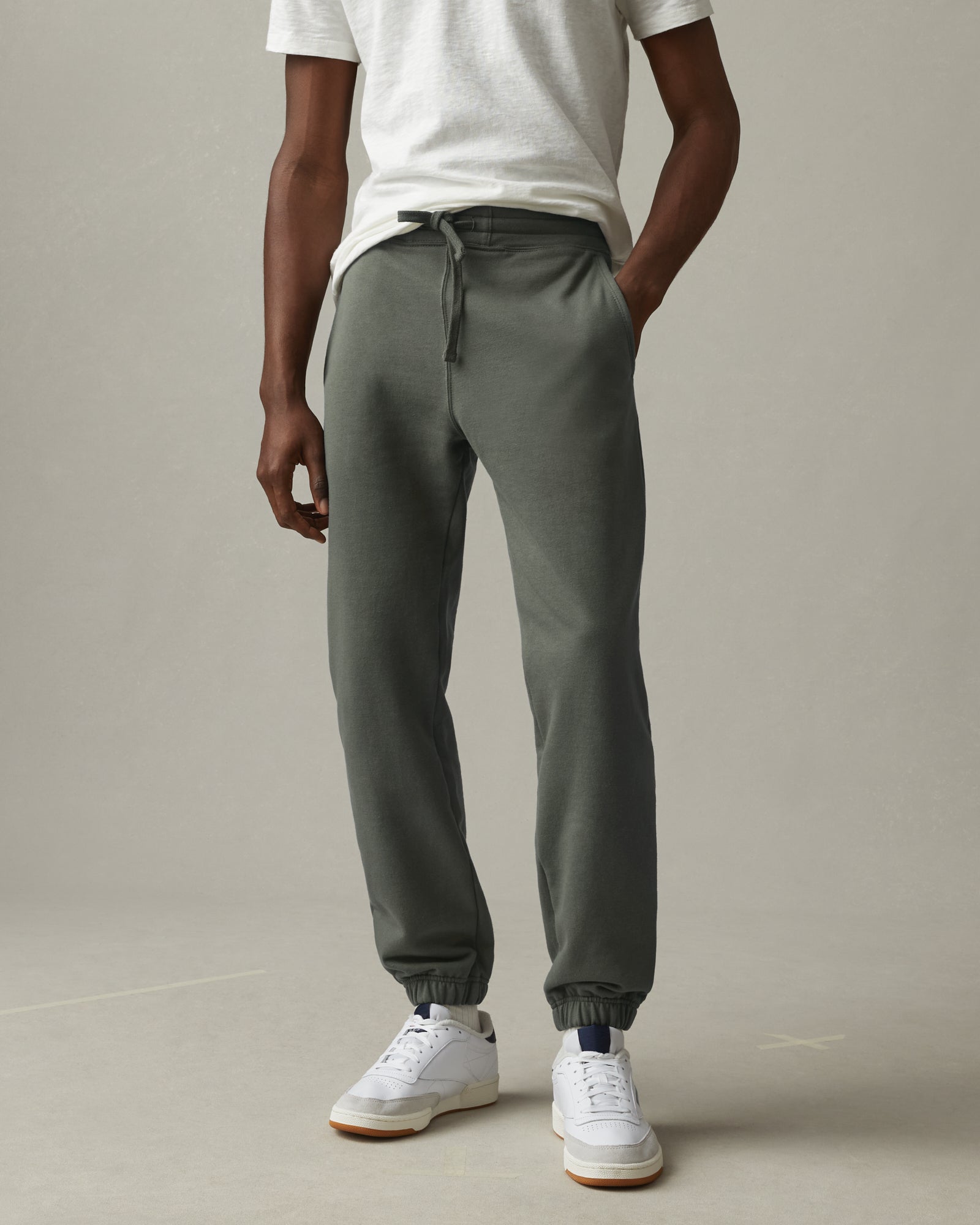 Men's premium fleece sweatpants in olive, sweatpants