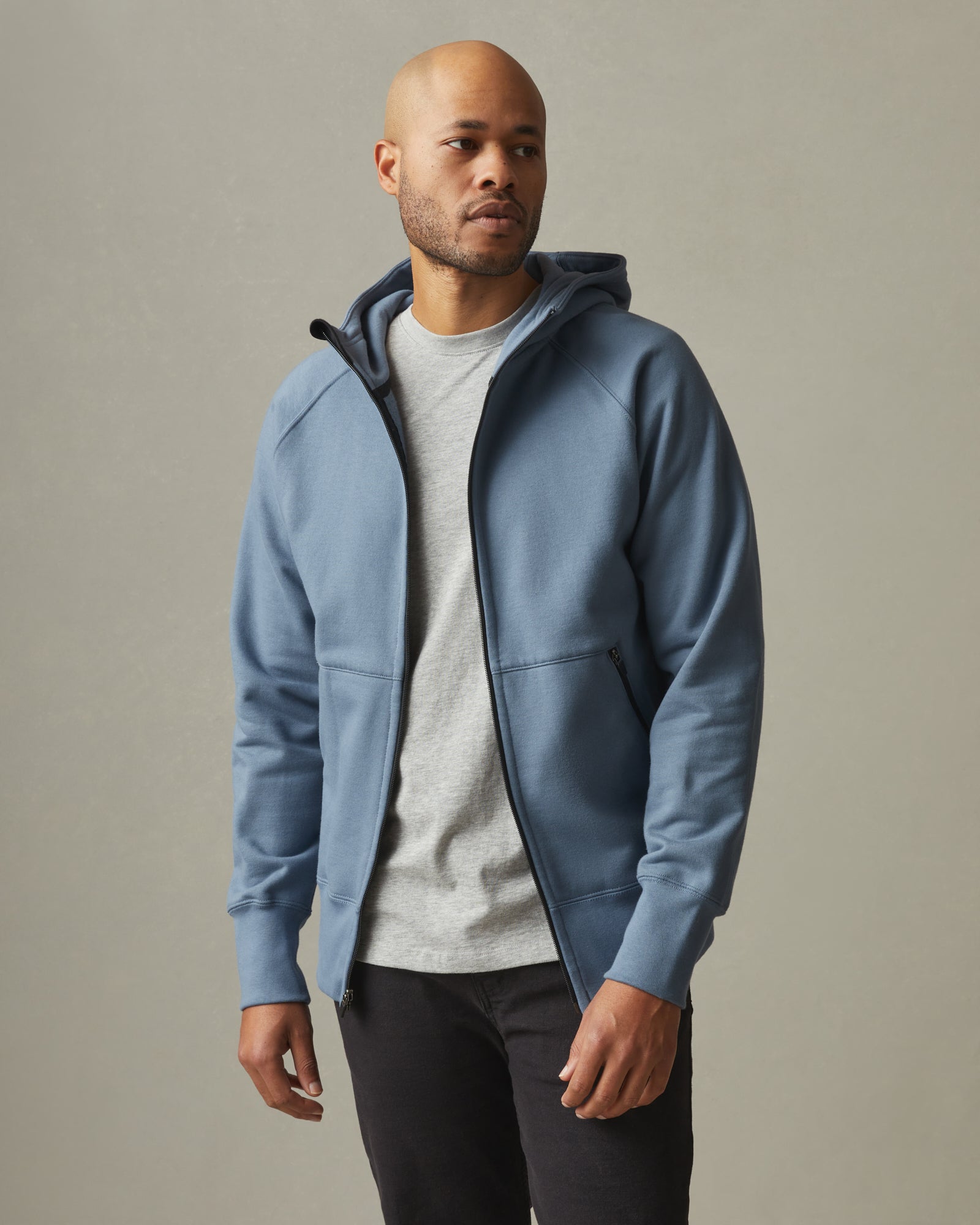 Scuba Oversized Full-Zip Hoodie Waist Length Jackets Sweatshirts