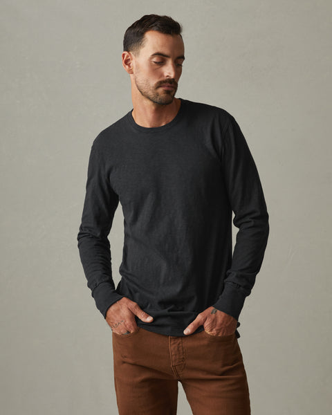 Black long clearance sleeve crew neck