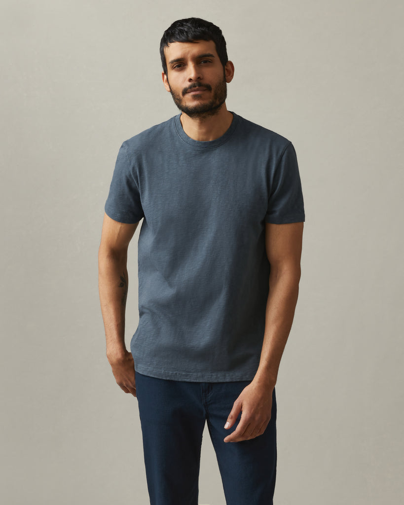 Premium Slub Crew Tee - Vintage Indigo