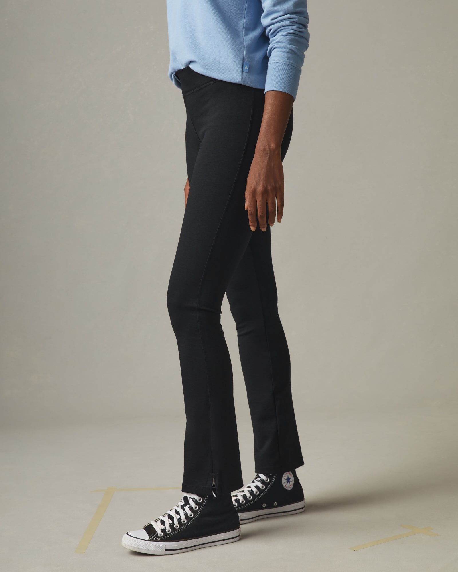 Tailored Kick Flare Trousers - Black - Straight Trousers - & Other
