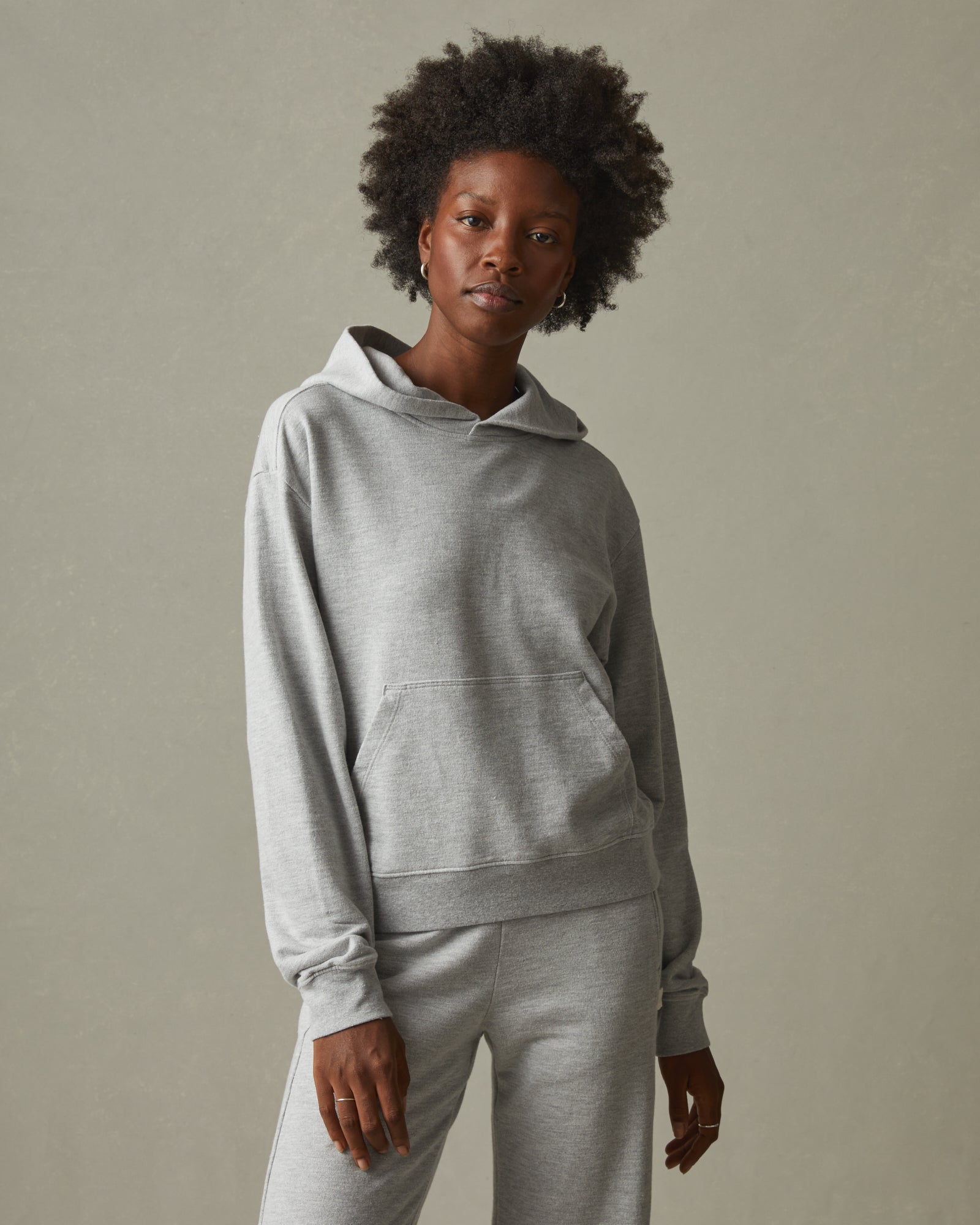 French Terry Pullover Hoodie - Ash Heather
