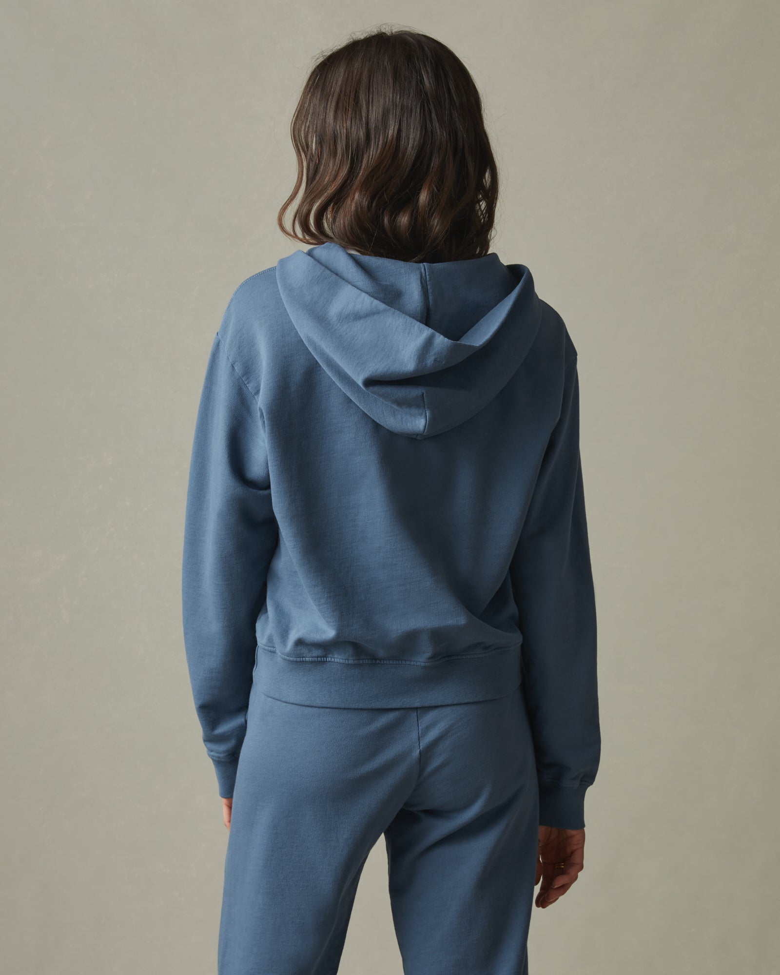 French Terry Half Zip Hoodie - Winter Sky