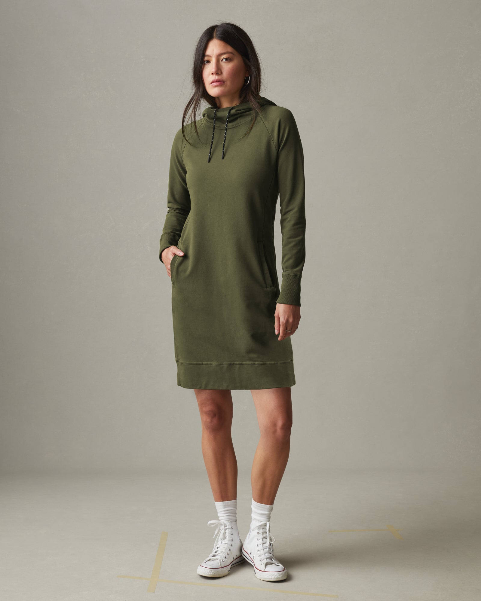 Women's Oversized Long Hoodie Dress Fleece Cotton Side Split
