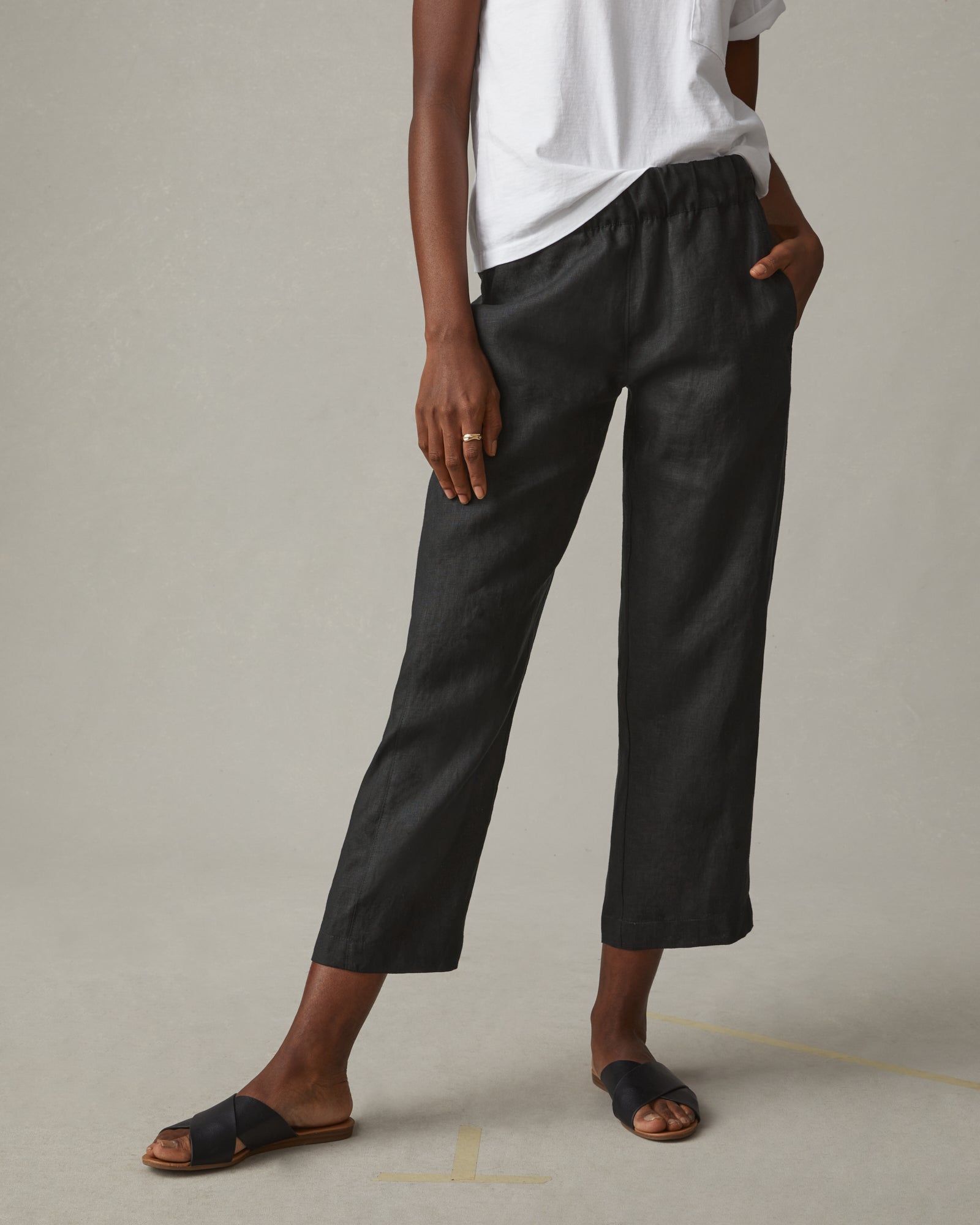 Women's Linen Pants, Black & Wide-Leg Linen Pants